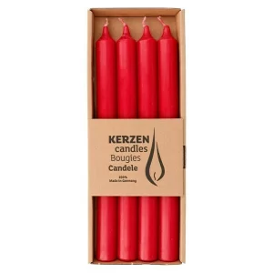 BAUHAUS Stabkerzen-Set Rustic 4 Stk., Ø X H: 2,2 X 25 Cm, Rubinrot 6